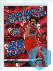 2021-22 Contenders Optic JOSH GIDDEY #21 Rookie Playing the Numbers Game Red Ice